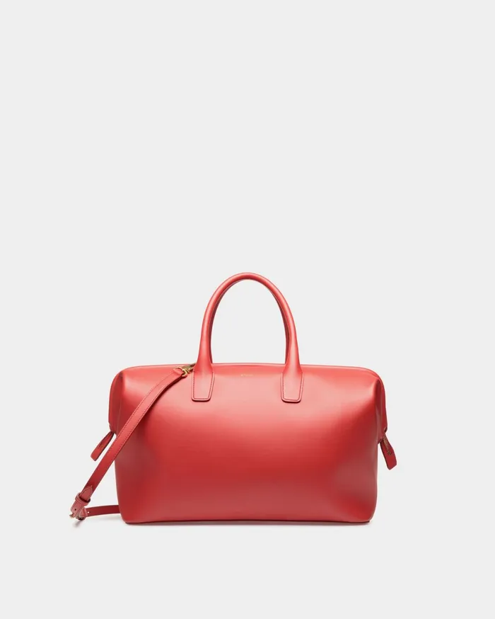 Belle Top Handle Bag In Candy Red Leather Women Bally Top Handle Bags
