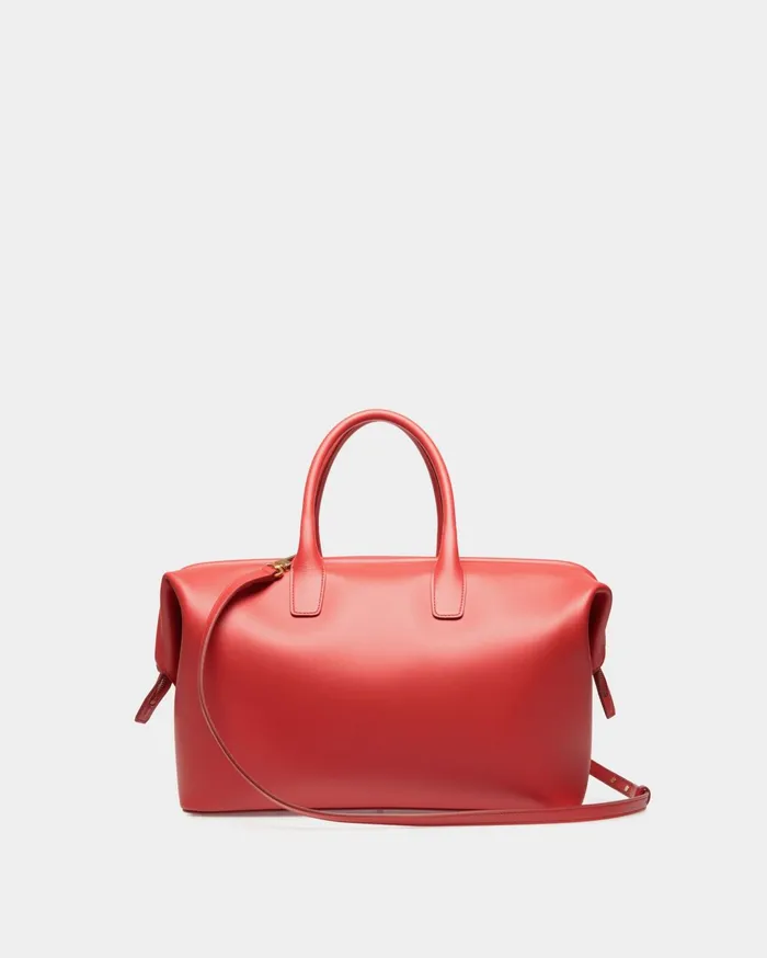 Belle Top Handle Bag In Candy Red Leather Women Bally Top Handle Bags