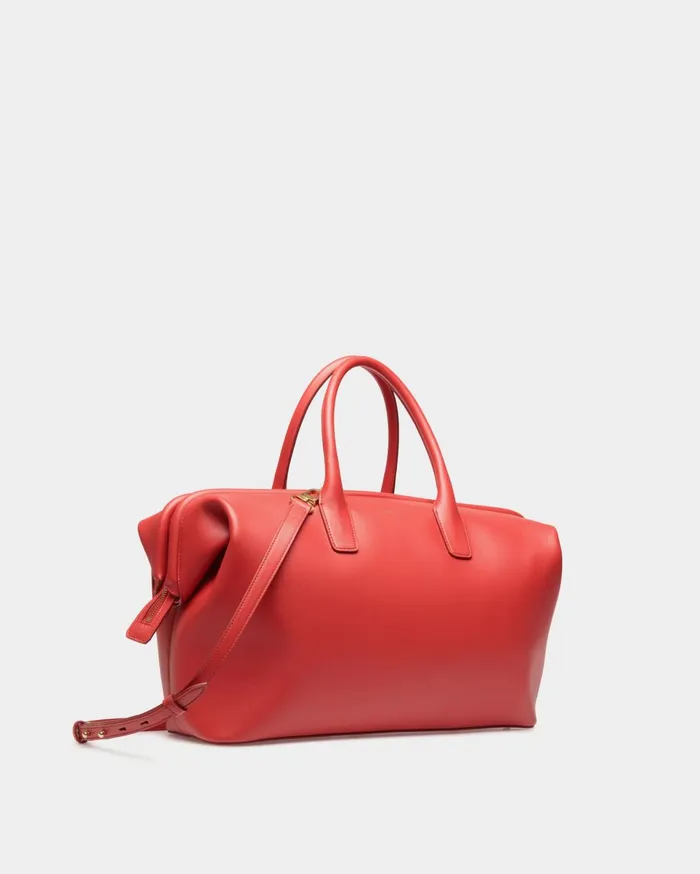 Belle Top Handle Bag In Candy Red Leather Women Bally Top Handle Bags