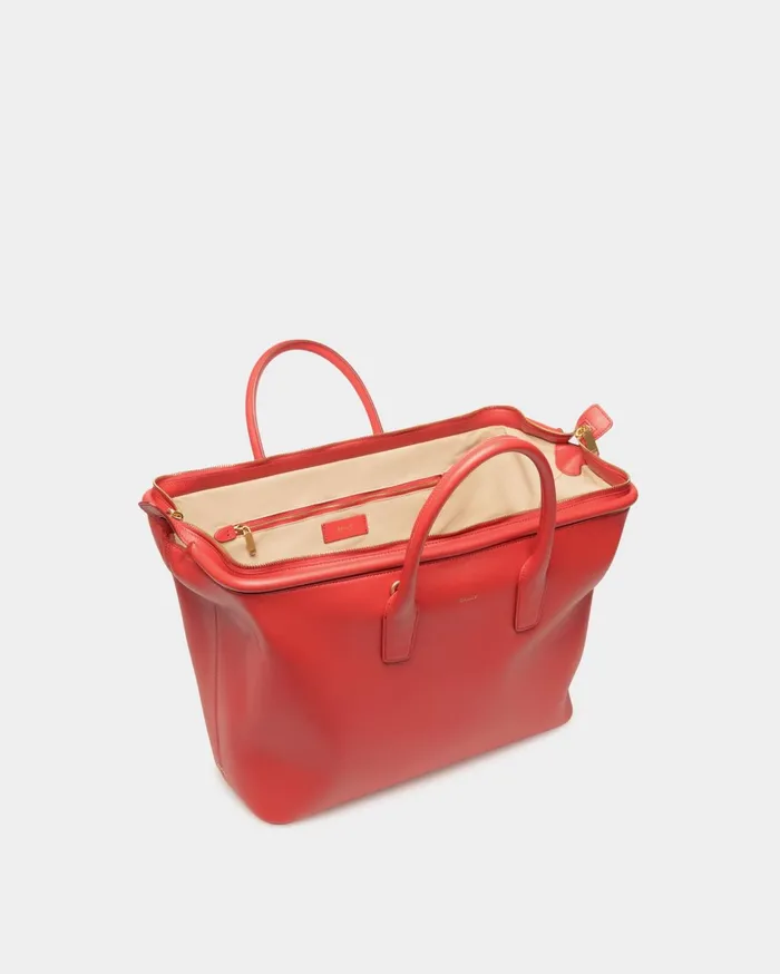 Belle Top Handle Bag In Candy Red Leather Women Bally Top Handle Bags