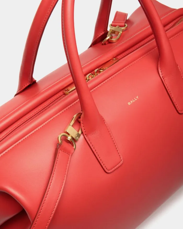Belle Top Handle Bag In Candy Red Leather Women Bally Top Handle Bags