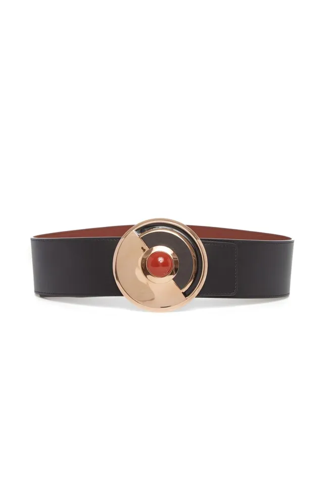 Belts Women Gabriela Hearst Moya Reversible Large Belt In Black Leather