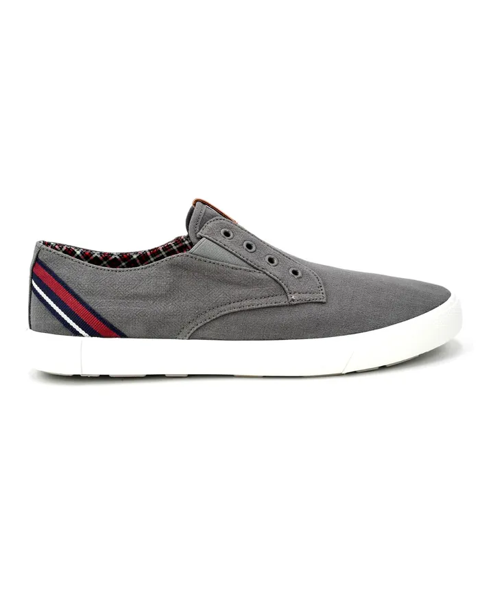 Ben Sherman Casual Shoes Pete Laceless Linen Sneaker 8211 Grey 8211 Men