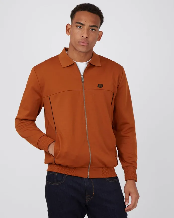 Ben Sherman Jackets B By Ben Sherman PoloCollar ZipThrough Jacket 8211 Caramel 8211 Men