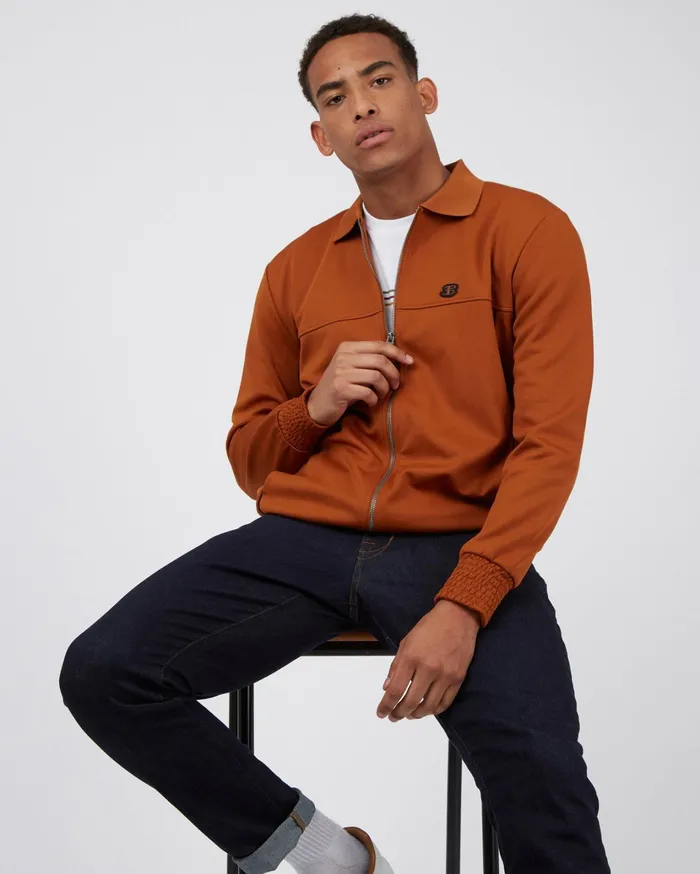 Ben Sherman Jackets B By Ben Sherman PoloCollar ZipThrough Jacket 8211 Caramel 8211 Men