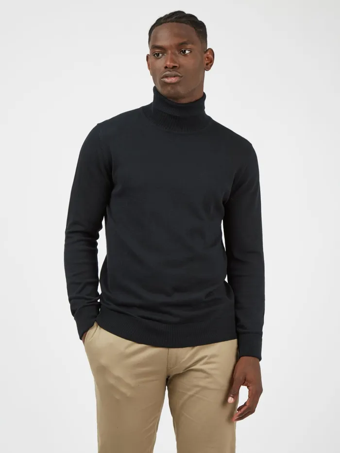 Ben Sherman Knitwear Signature Knit RollNeck Sweater 8211 Black 8211 Men