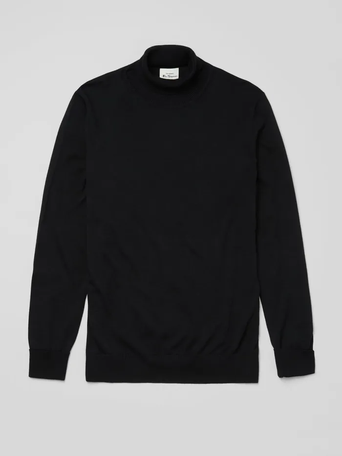 Ben Sherman Knitwear Signature Knit RollNeck Sweater 8211 Black 8211 Men