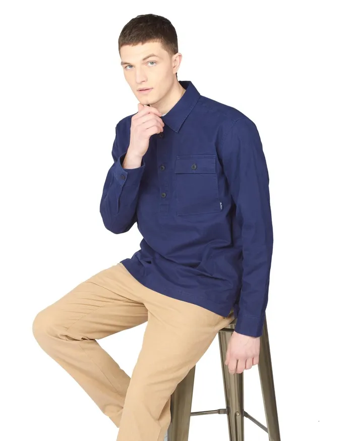 Ben Sherman Outerwear Pullover QuarterButton Jacket 8211 Marine 8211 Men