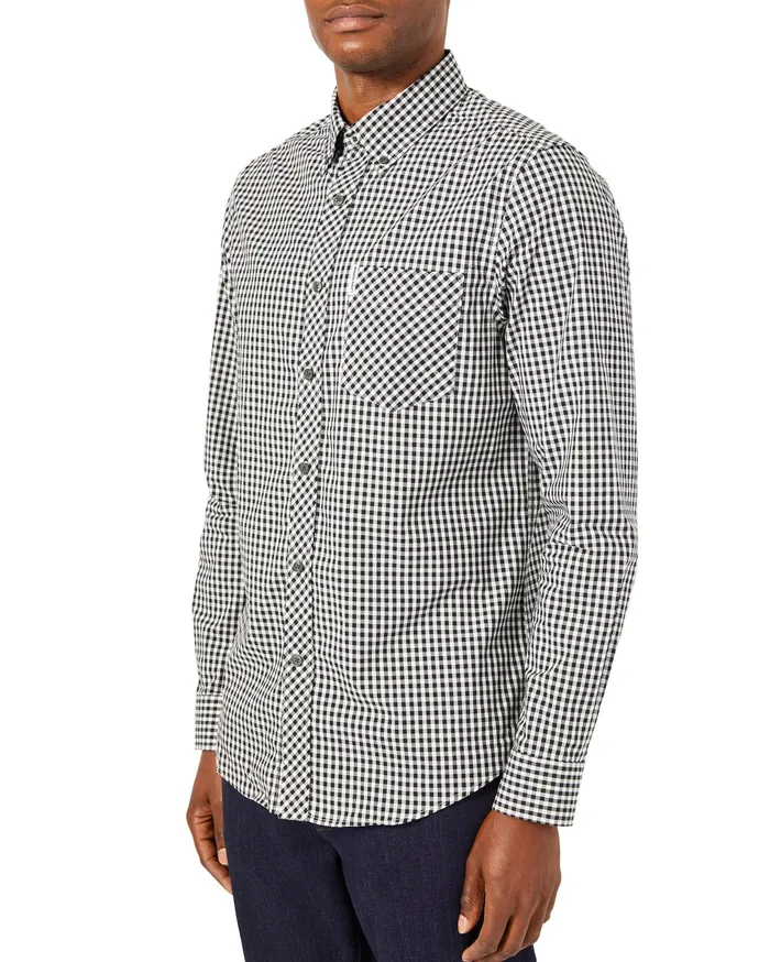Ben Sherman Shirting LongSleeve Gingham Shirt 8211 Jet Black 8211 Men