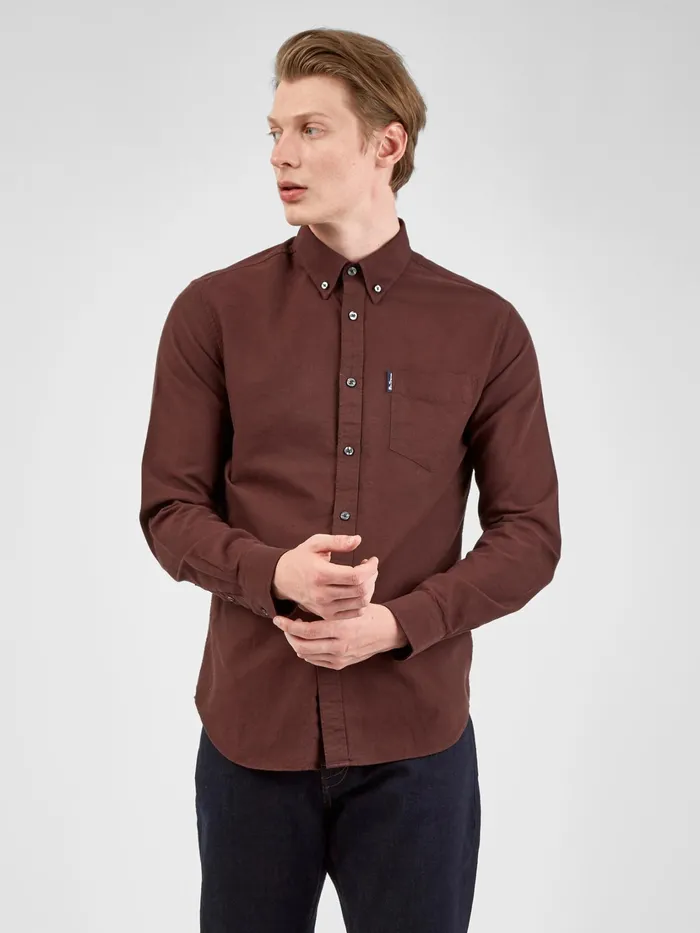 Ben Sherman Shirting LongSleeve Signature Oxford Shirt 8211 Bordeaux 8211 Men