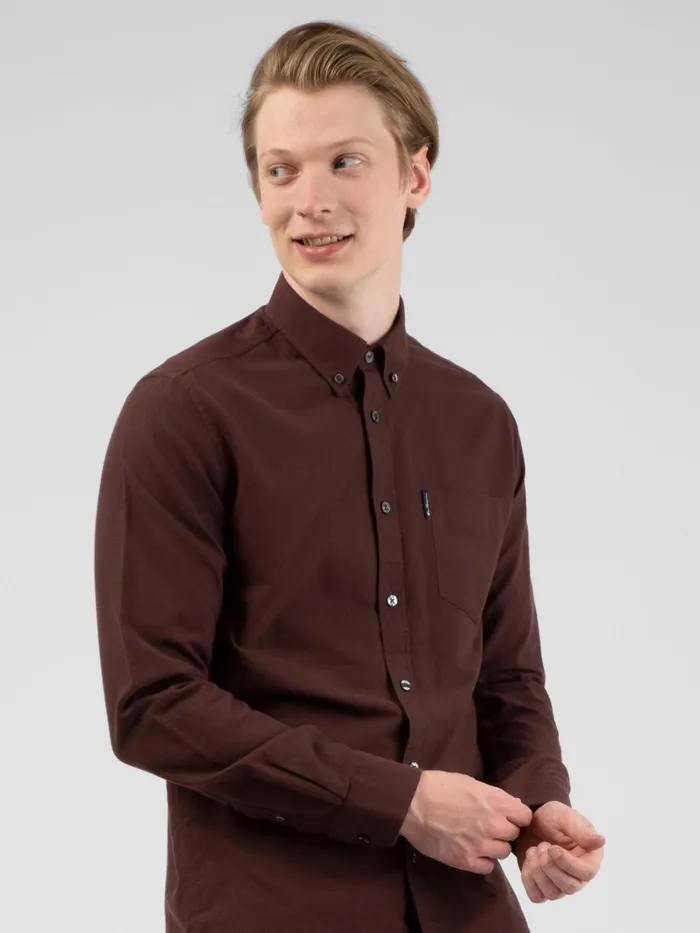 Ben Sherman Shirting LongSleeve Signature Oxford Shirt 8211 Bordeaux 8211 Men