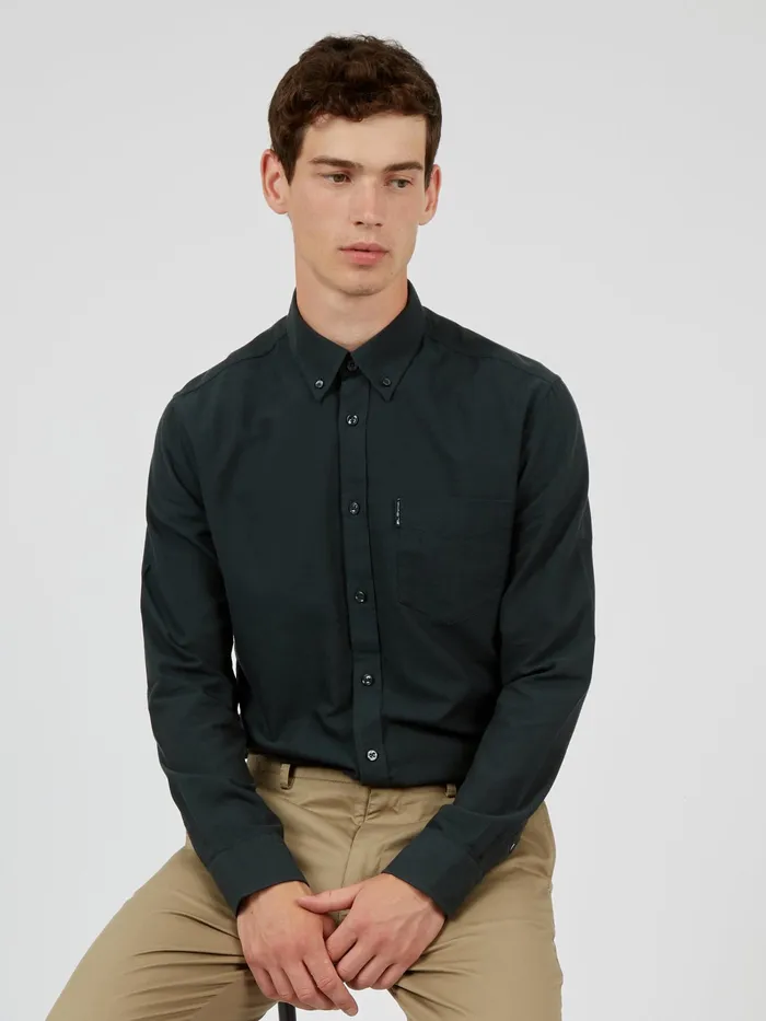 Ben Sherman Shirting LongSleeve Signature Oxford Shirt 8211 Dark Green 8211 Men
