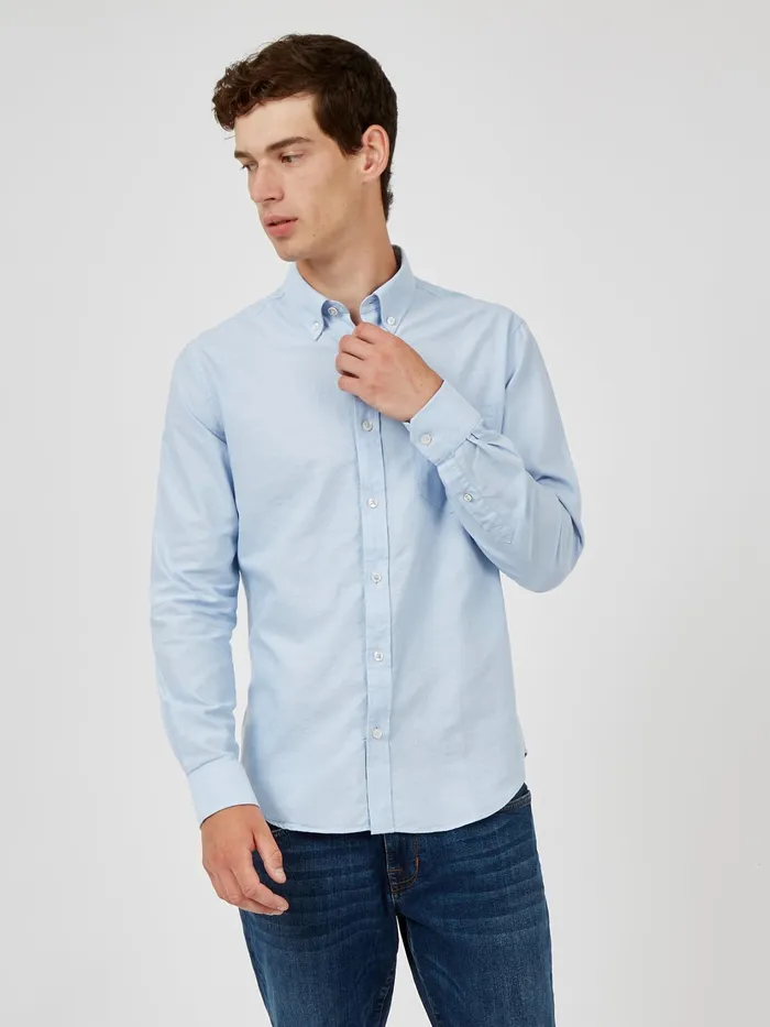Ben Sherman Shirting LongSleeve Signature Oxford Shirt 8211 Sky 8211 Men