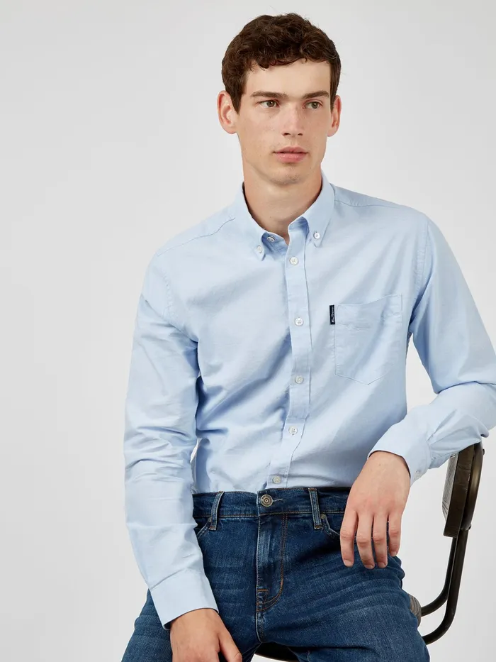 Ben Sherman Shirting LongSleeve Signature Oxford Shirt 8211 Sky 8211 Men