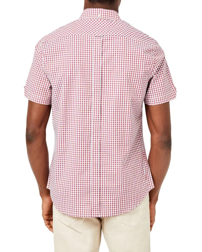 Ben Sherman Shirting ShortSleeve Gingham Shirt 8211 Red 8211 Men