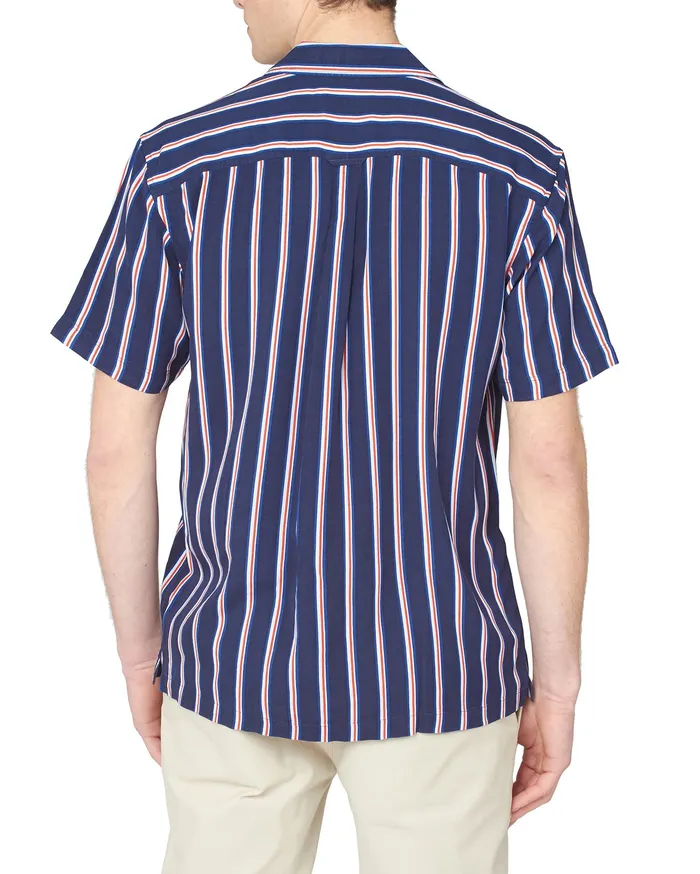 Ben Sherman Shirting Team GB Men039s Union Stripe Shirt 8211 Midnight 8211 Men