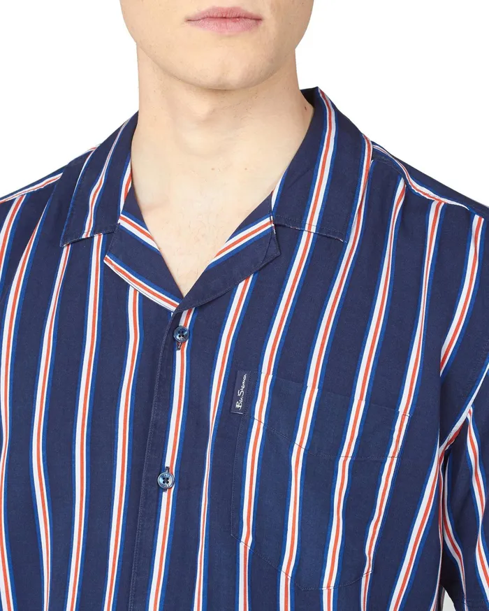 Ben Sherman Shirting Team GB Men039s Union Stripe Shirt 8211 Midnight 8211 Men