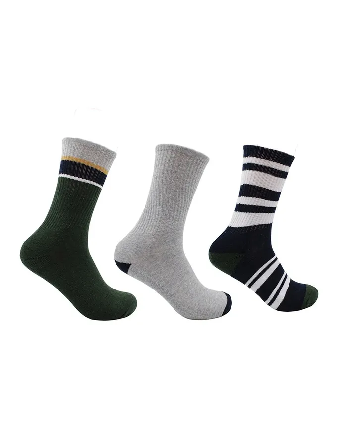 Ben Sherman Socks Men039s 3Pack Casual Ribbed Crew Socks 8211 Green Multi 8211 Men
