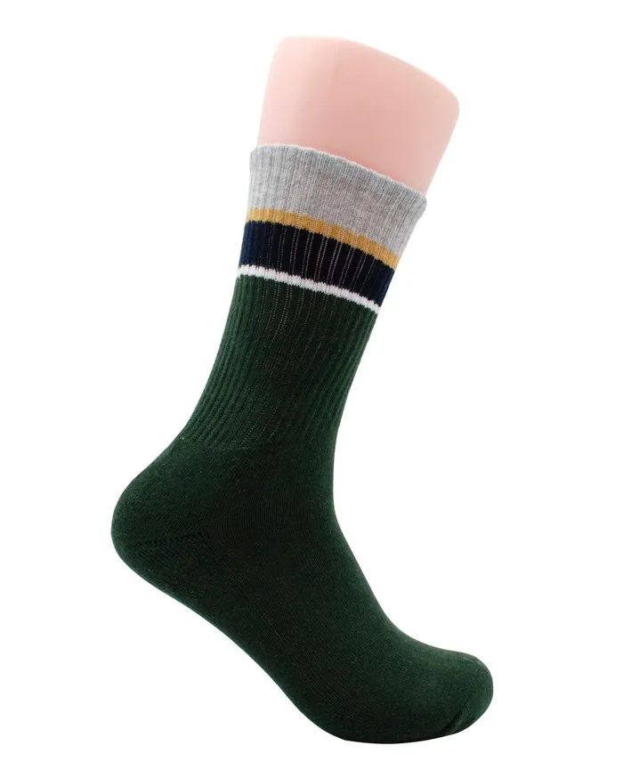 Ben Sherman Socks Men039s 3Pack Casual Ribbed Crew Socks 8211 Green Multi 8211 Men