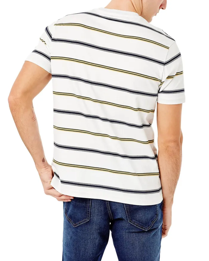 Ben Sherman TShirts Collegiate Stripe Crew TShirt 8211 Bright White 8211 Men