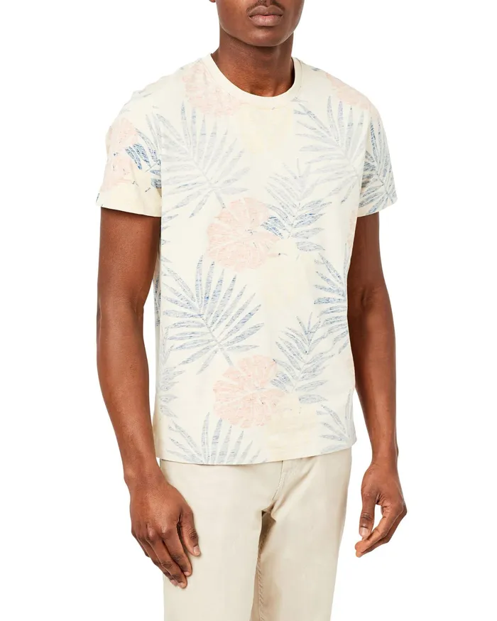 Ben Sherman TShirts Reverse FloralPrint Tee 8211 Ivory 8211 Men
