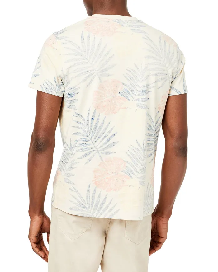 Ben Sherman TShirts Reverse FloralPrint Tee 8211 Ivory 8211 Men