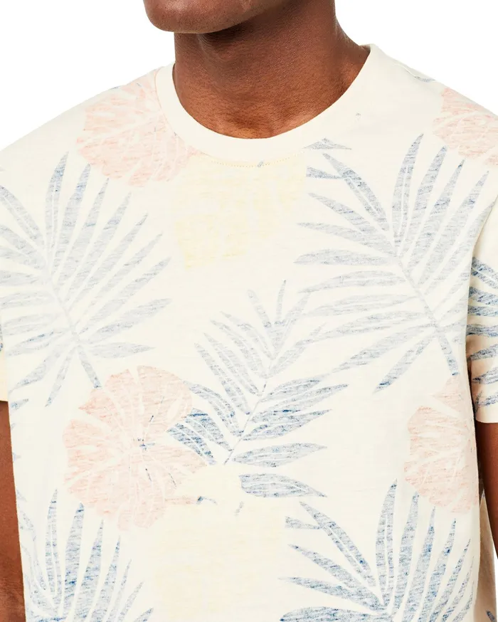 Ben Sherman TShirts Reverse FloralPrint Tee 8211 Ivory 8211 Men