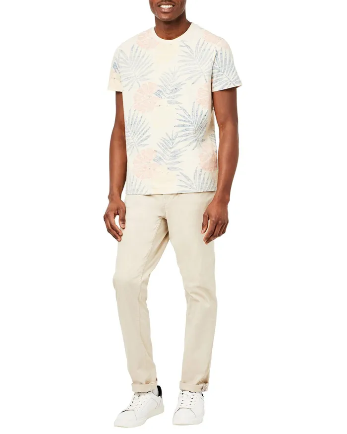 Ben Sherman TShirts Reverse FloralPrint Tee 8211 Ivory 8211 Men