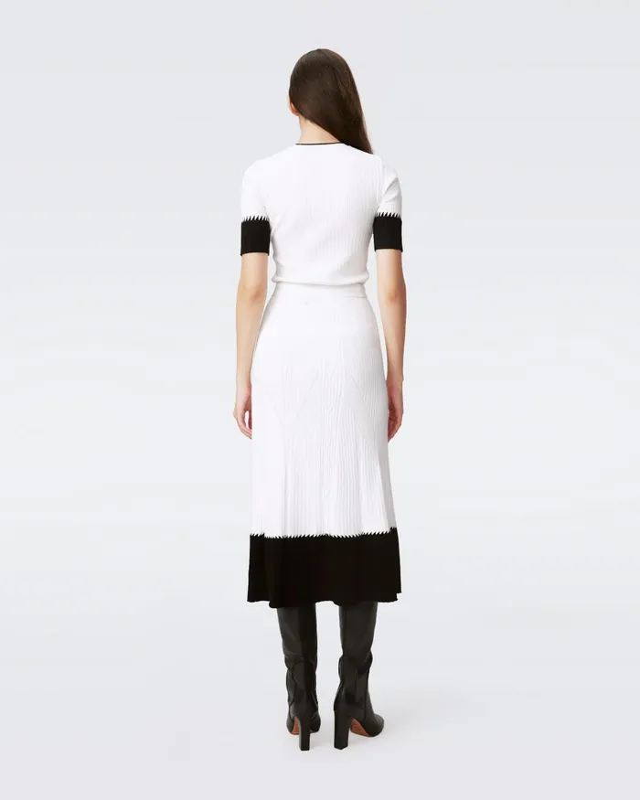 Benedetta Skirt Ivory And Black Women DVF Skirts