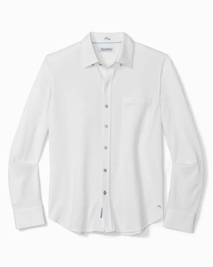 Big and Tall Big and Tall San Lucio Knit Stretch Shirt White Tommy Bahama Shirts
