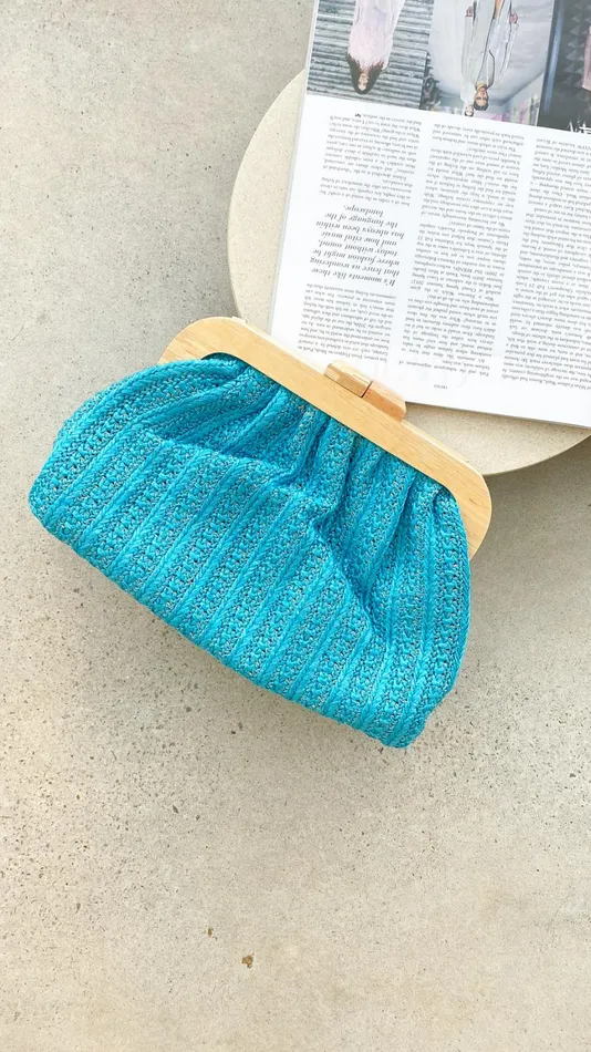 Billy J Bags Women Olivia Timber Framed Clutch 8211 Teal