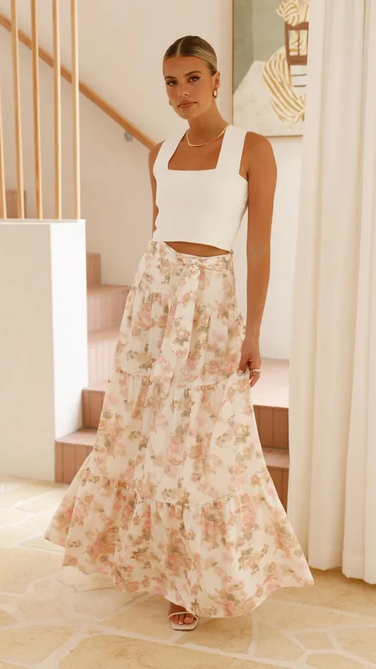 Billy J Bottoms Women Bahari Maxi Skirt 8211 Blossom Print
