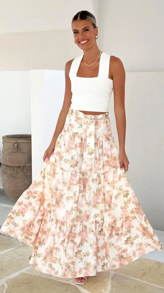 Billy J Bottoms Women Bahari Maxi Skirt 8211 Blossom Print