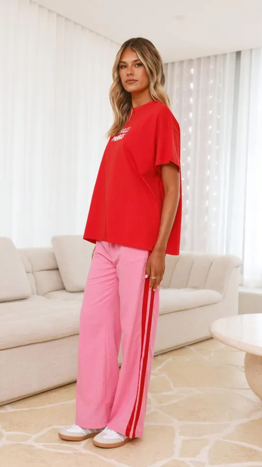 Billy J Bottoms Women Chilli Margs Top and Pants Set 8211 RedPink