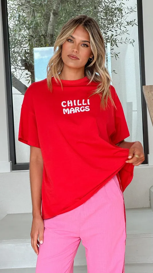 Billy J Bottoms Women Chilli Margs Top and Pants Set 8211 RedPink