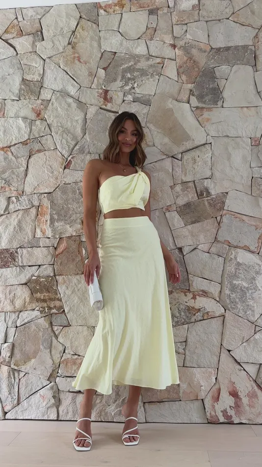 Billy J Bottoms Women Eddie Crop Top And Maxi Skirt Set 8211 Yellow