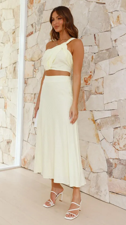 Billy J Bottoms Women Eddie Crop Top And Maxi Skirt Set 8211 Yellow