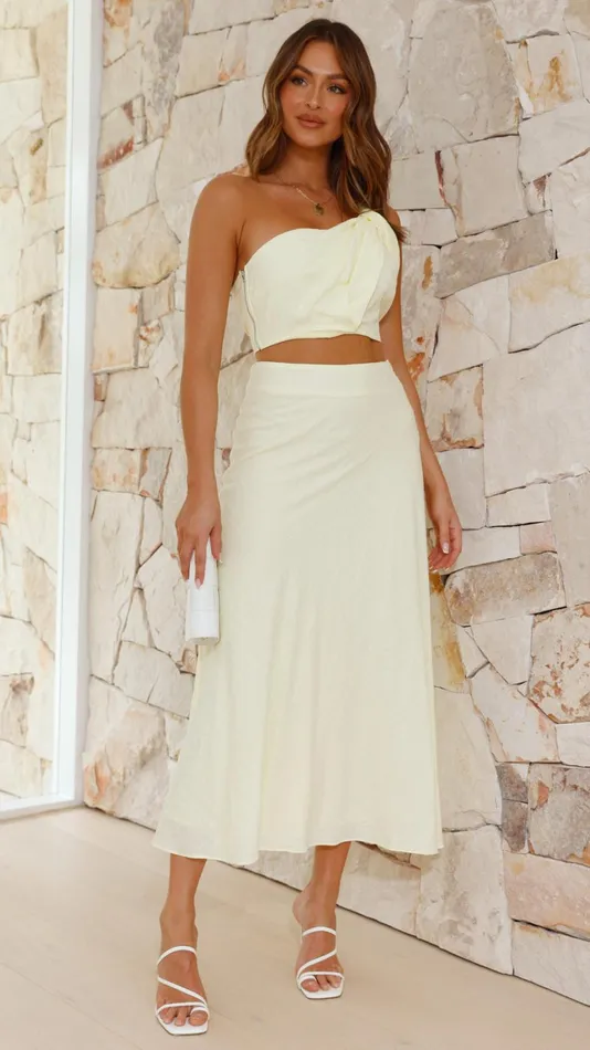 Billy J Bottoms Women Eddie Crop Top And Maxi Skirt Set 8211 Yellow