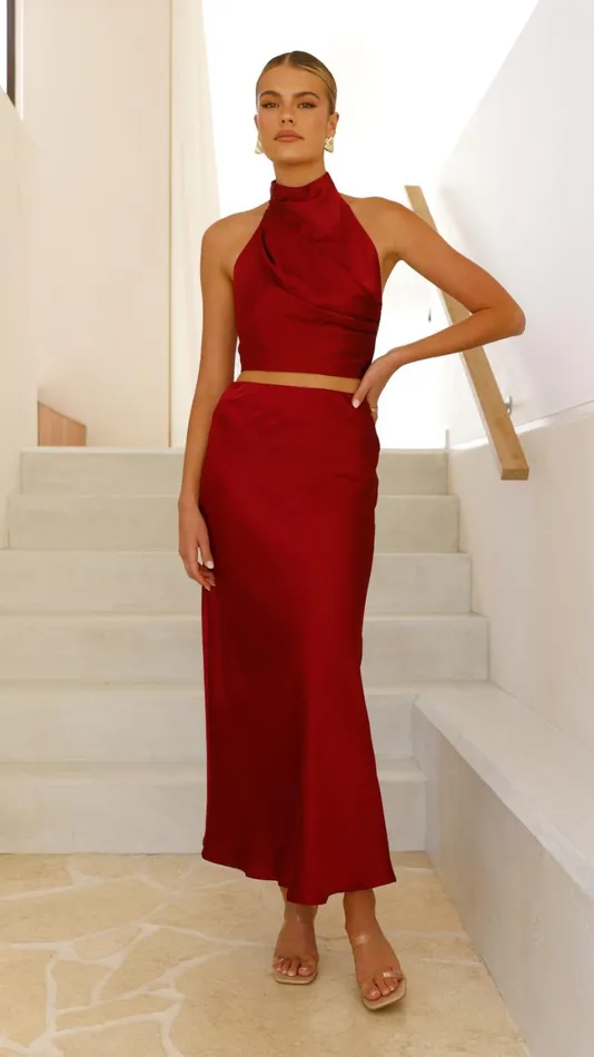 Billy J Bottoms Women Esther Maxi Skirt 8211 Wine