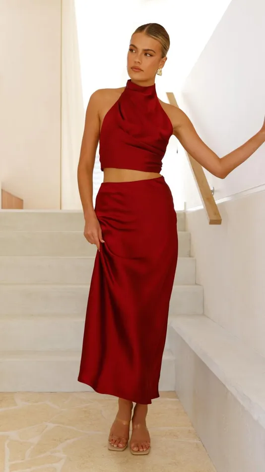 Billy J Bottoms Women Esther Maxi Skirt 8211 Wine