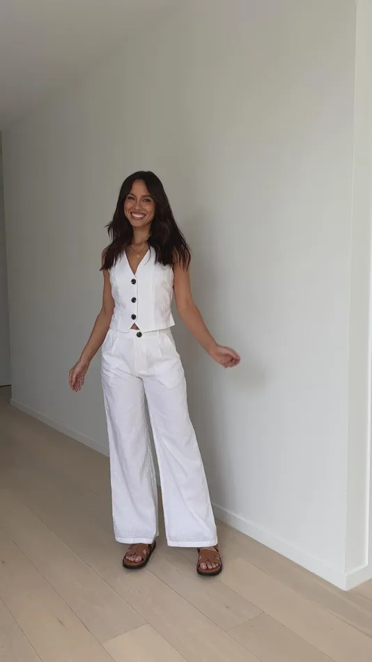 Billy J Bottoms Women Hale Linen Pants 8211 White
