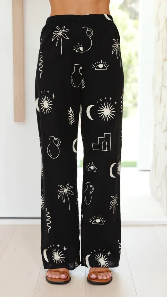 Billy J Bottoms Women Harley Scarf Top And Pants Set 8211 Black Sun Vase