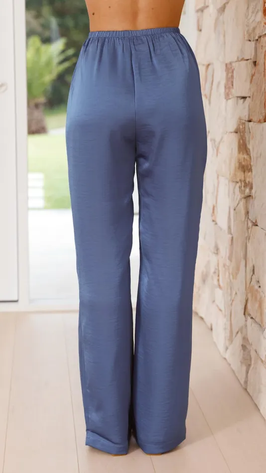 Billy J Bottoms Women Imogen Button Pants 8211 Steel Blue