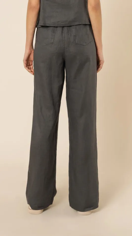 Billy J Bottoms Women Linen Lounge Pant 8211 Coal