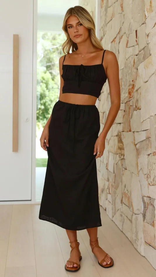 Billy J Bottoms Women Tafari Midi Skirt 8211 Black
