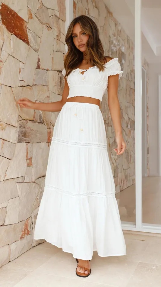 Billy J Bottoms Women Vanida Maxi Skirt 8211 White