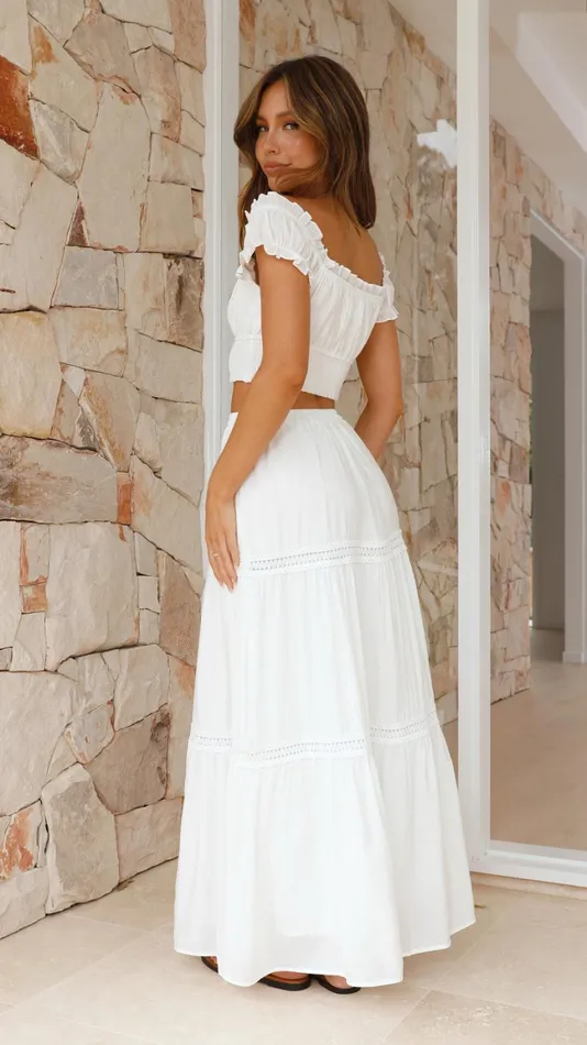 Billy J Bottoms Women Vanida Maxi Skirt 8211 White