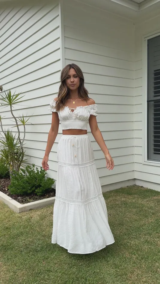 Billy J Bottoms Women Vanida Maxi Skirt 8211 White