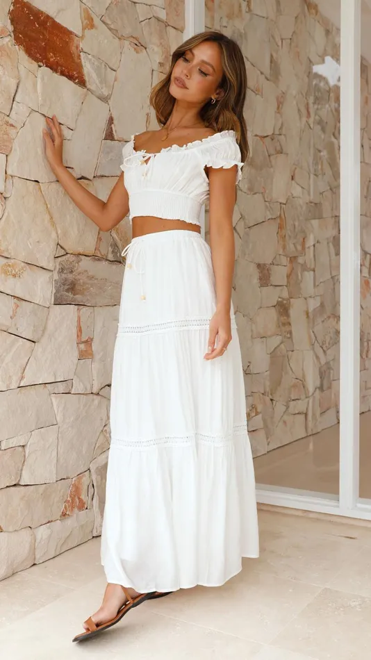 Billy J Bottoms Women Vanida Maxi Skirt 8211 White
