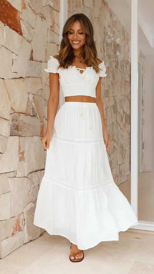 Billy J Bottoms Women Vanida Maxi Skirt 8211 White
